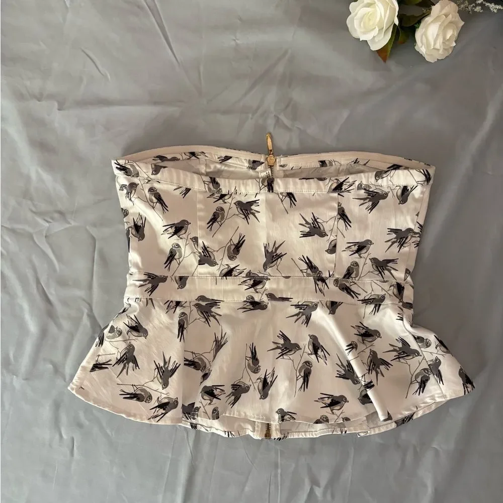 Forever 21 Black and White Floral Bustier Top - Picture 2 of 9